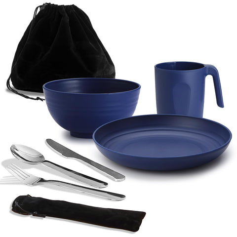 Utensils Set-  Knife, Spoon, Fork, Cup, Bowl & Plate for 1