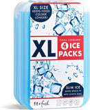 Cool Coolers by Fit & Fresh - 4 Pack XL Slim Ice Packs