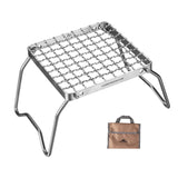Folding Campfire Grill with Legs - Stainless Steel